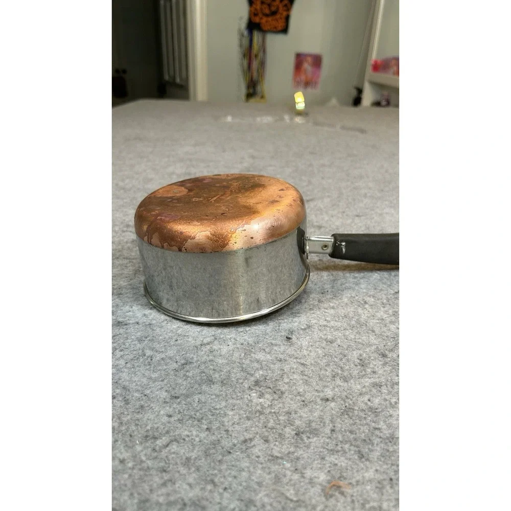 1801 Revere Ware 1 Quart Qt  Saucepan Copper Bottom USA 👉 No Lid👈